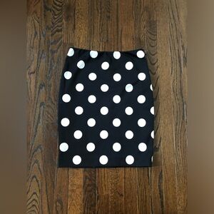 The Limited Women’s 2 Black/White Polka Dot Mini Business Pencil Skirt